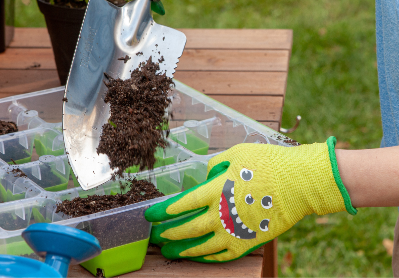 digz kids green monster gardening gloves