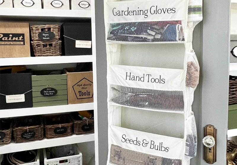 door hanging organization for garden tools